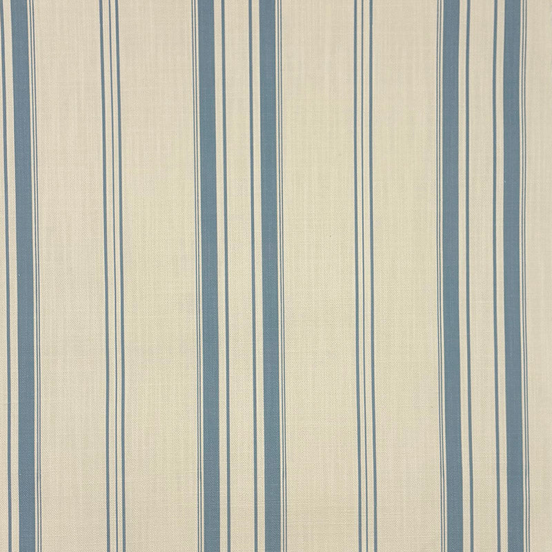 Lowick Stripe blue linen curtain fabric flat image with fine vertical striped design