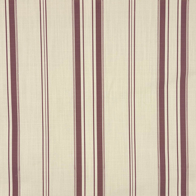 Lowick Stripe burgundy linen curtain fabric flat image with narrow printed stripe