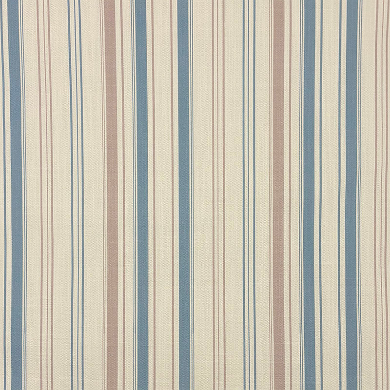 Lowick Stripe coastal linen curtain fabric flat image with fresh blue green stripe