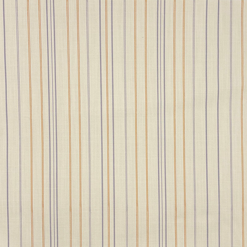 Lowick Stripe lilac ochre linen curtain fabric flat image with colourful narrow stripe