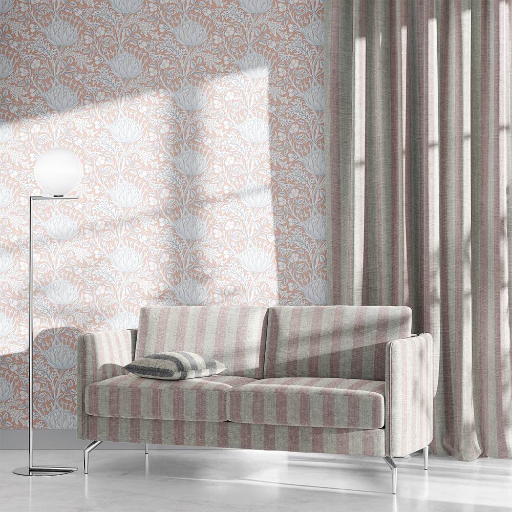 Classic Maine Stripe Upholstery Fabric in Neutral Tones