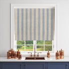 Maine Stripe Fabric in Burgundy and White for Classic Home Decor