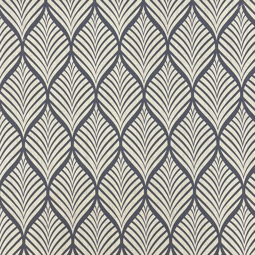 Marlow Linen Curtain Fabric in Navy on Natural – flat lay detail