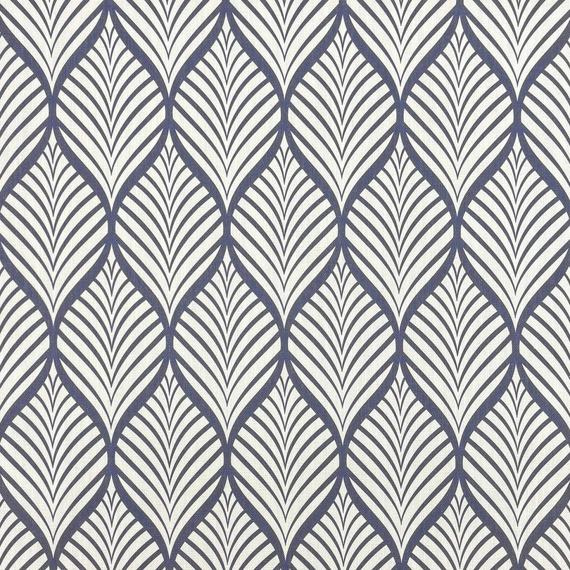 Marlow Linen Curtain Fabric in Navy on White – flat lay detail