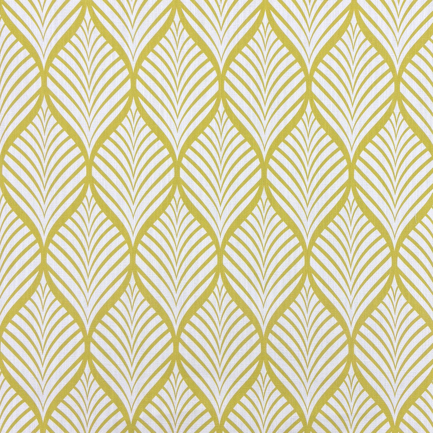 Marlow Linen Curtain Fabric in Ochre on White – flat lay detail