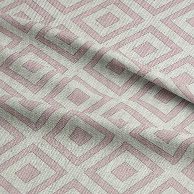 Maze Mauve Chalk - Linen Upholstery Fabric UK