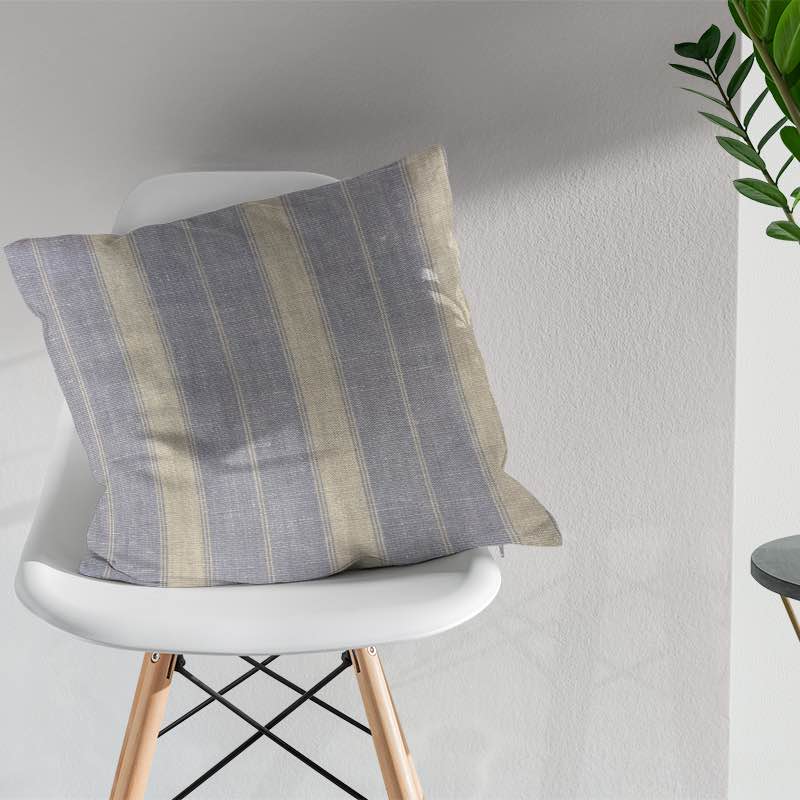 Classic Montauk Stripe Fabric in Blue and Cream