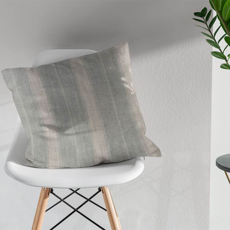 Chic Montauk Stripe Upholstery Fabric in Gray and Charcoal for Contemporary Furniture Design