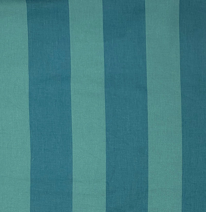 Narrow Stripe teal 100% cotton cheap striped curtain fabric flat image with blue green 9.5cm stripe for curtains and blinds