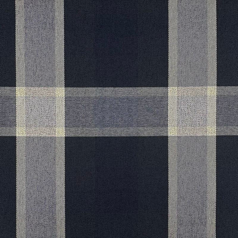 Next Brushed Check fire retardant upholstery fabric in navy with traditional checked woven design, limited clearance stock