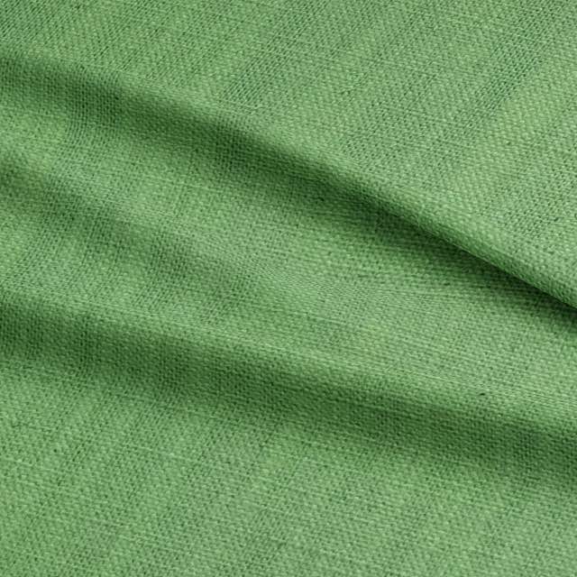 Panton Grass Green - Green Plain Linen Curtain Upholstery Fabric UK