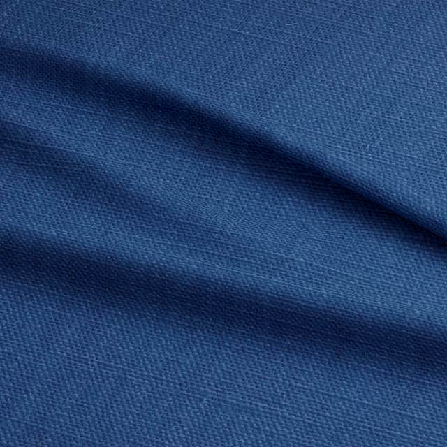 Panton Imperial Blue - Blue Plain Linen Curtain Upholstery Fabric UK