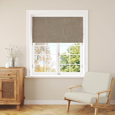 Panton Kelp - Brown Plain Linen Curtain Blind Fabric