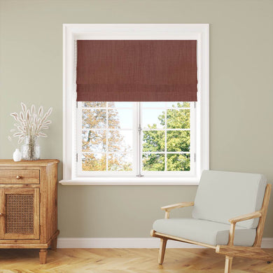 Dion Light Mahogany - Brown Plain Cotton Curtain Blind Fabric