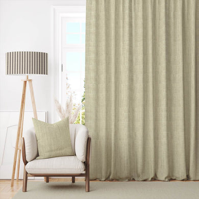 Panton Lint - Green Plain Linen Curtain Fabric