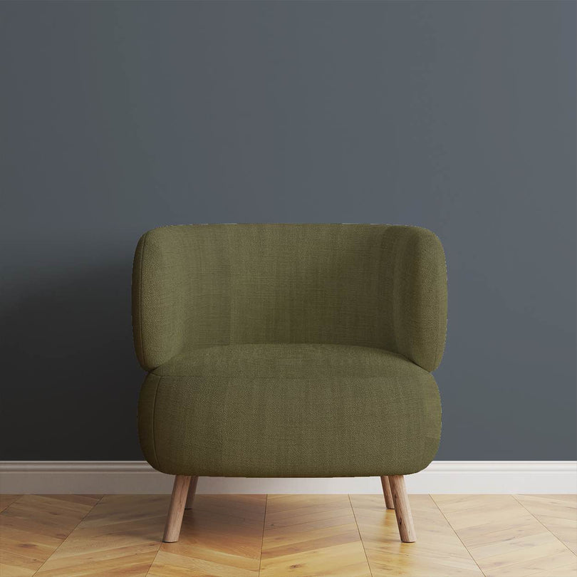 Panton Lizard - Green Plain Linen Upholstery Fabric