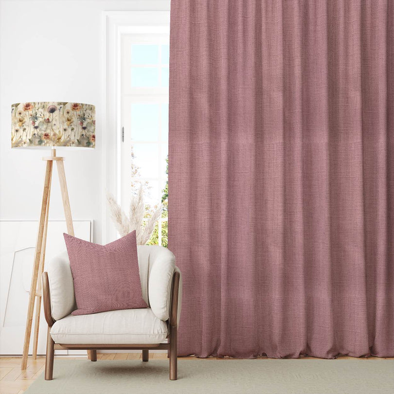 Panton Lotus - Pink Plain Linen Curtain Fabric