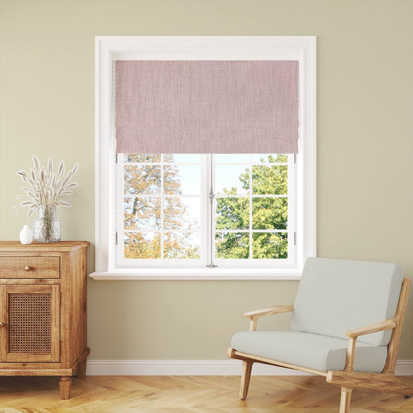 Panton Mauve Chalk - Pink Plain Linen Curtain Blind Fabric