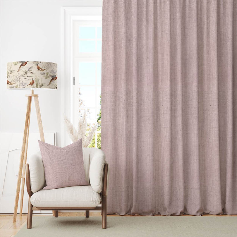Panton Mauve Chalk - Pink Plain Linen Curtain Fabric
