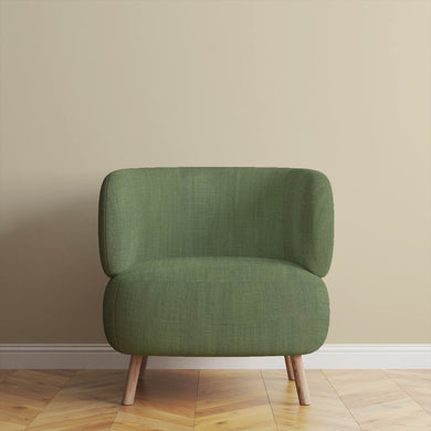 Panton Meadow Green - Green Plain Linen Upholstery Fabric