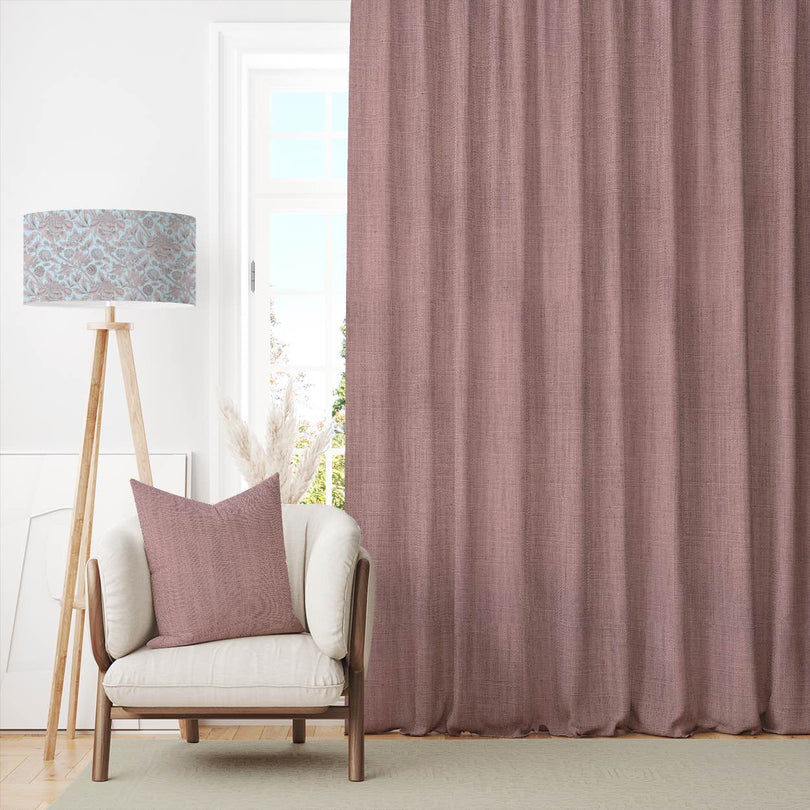 Panton Misty Rose - Pink Plain Linen Curtain Fabric