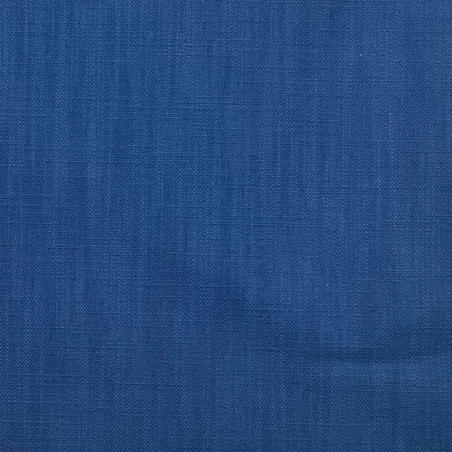 Panton Morrocan Blue - Blue Plain Linen Curtain Upholstery Fabric