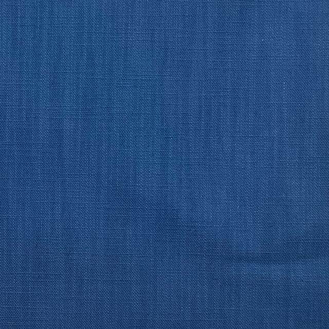 Panton Morrocan Blue - Blue Plain Linen Curtain Upholstery Fabric