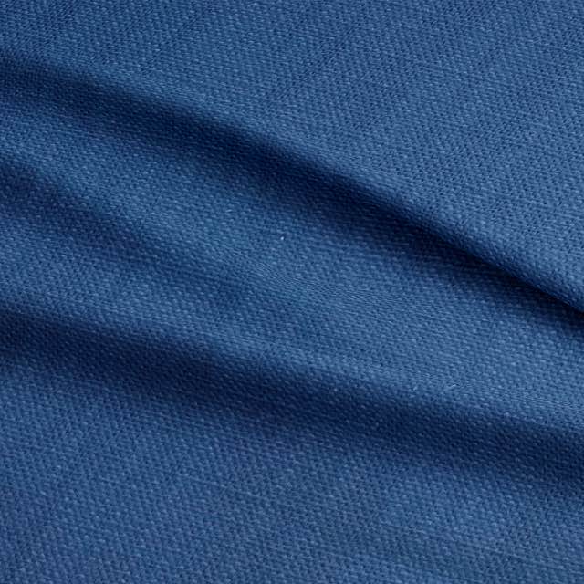 Panton Morrocan Blue - Blue Plain Linen Curtain Upholstery Fabric UK