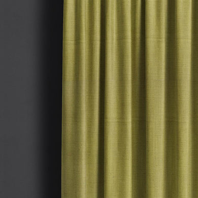 Panton Moss - Green Plain Linen Curtain Fabric