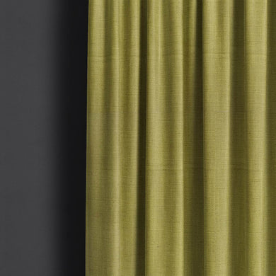 Panton Moss - Green Plain Linen Curtain Fabric