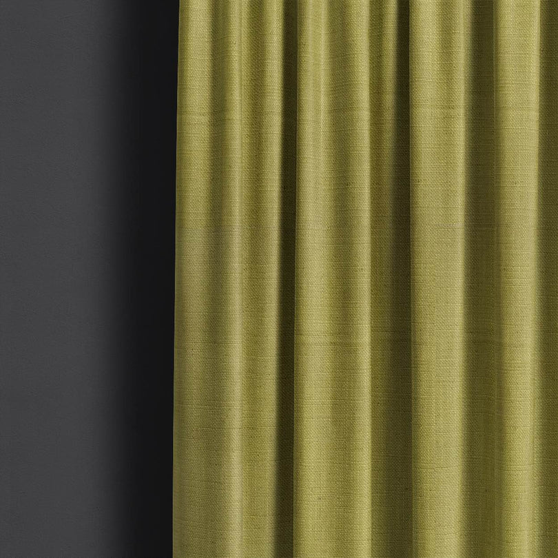 Panton Moss - Green Plain Linen Curtain Fabric