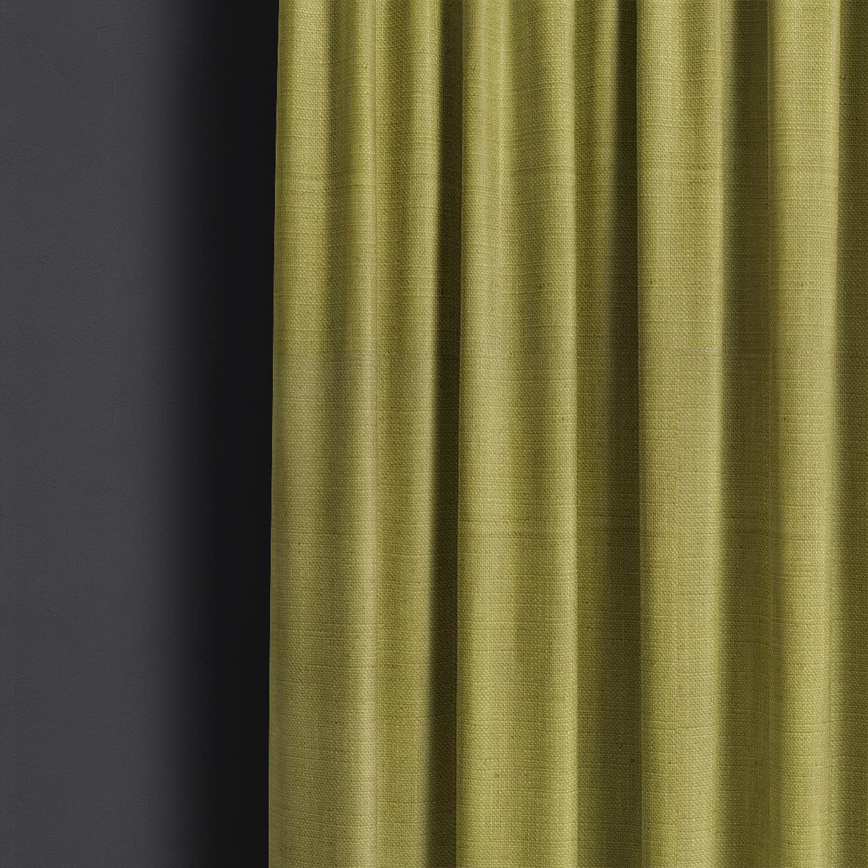 Panton Moss - Green Plain Linen Curtain Fabric
