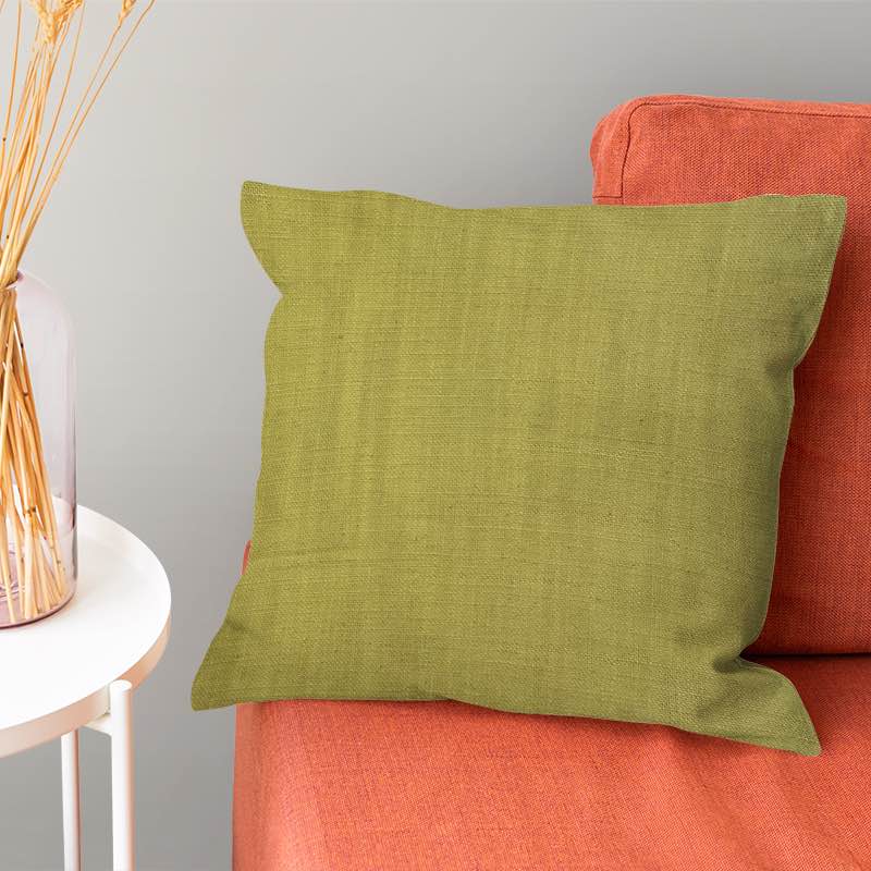 Panton Moss - Green Plain Linen Cushion Upholstery Fabric