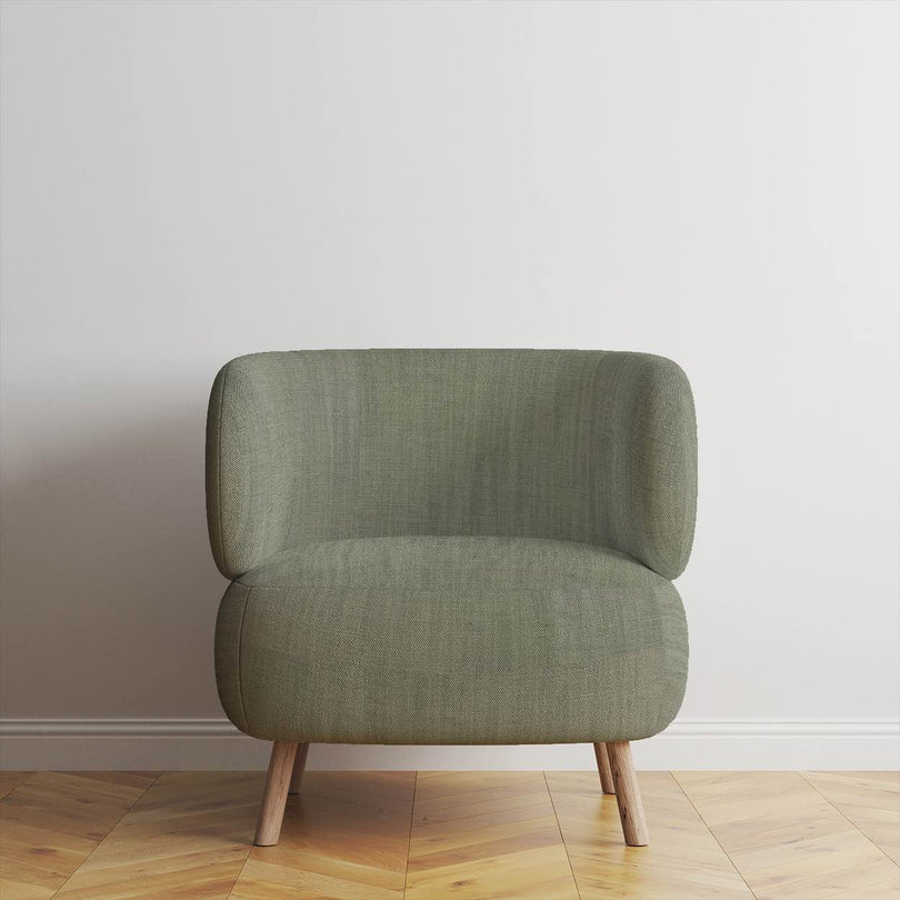 Panton Moss Gray - Green Plain Linen Upholstery Fabric