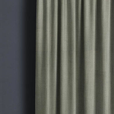 Panton Moss Gray - Green Plain Linen Curtain Fabric