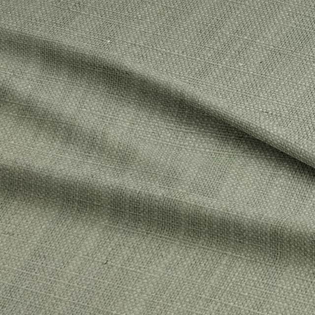 Panton Moss Gray - Green Plain Linen Curtain Upholstery Fabric UK