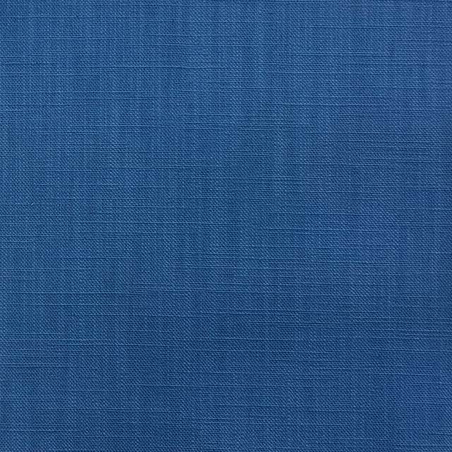 Panton Mykonos Blue - Blue Plain Linen Curtain Upholstery Fabric