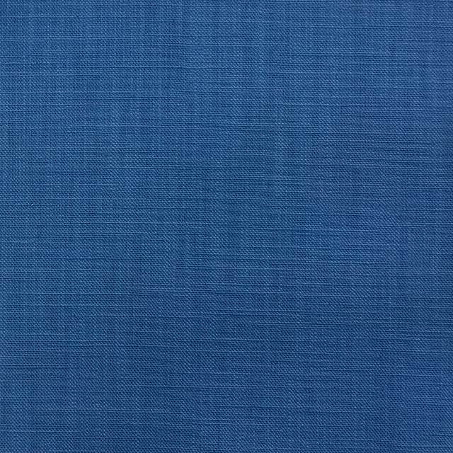 Panton Mykonos Blue - Blue Plain Linen Curtain Upholstery Fabric