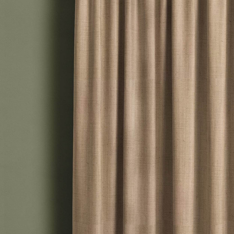 Panton New Wheat - Beige Plain Linen Curtain Fabric