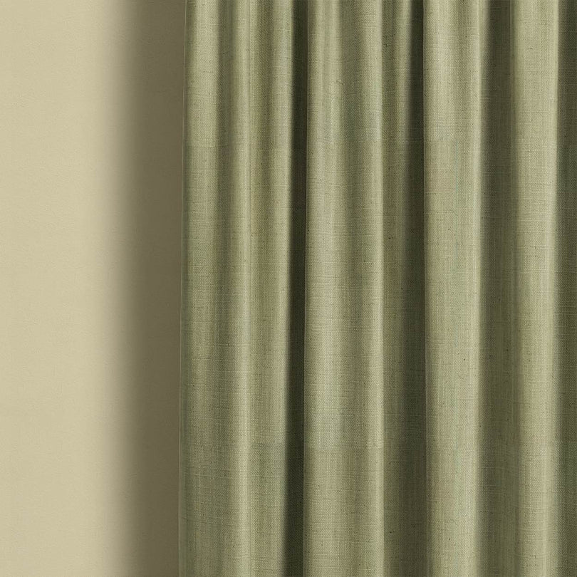 Panton Nile - Green Plain Linen Curtain Fabric