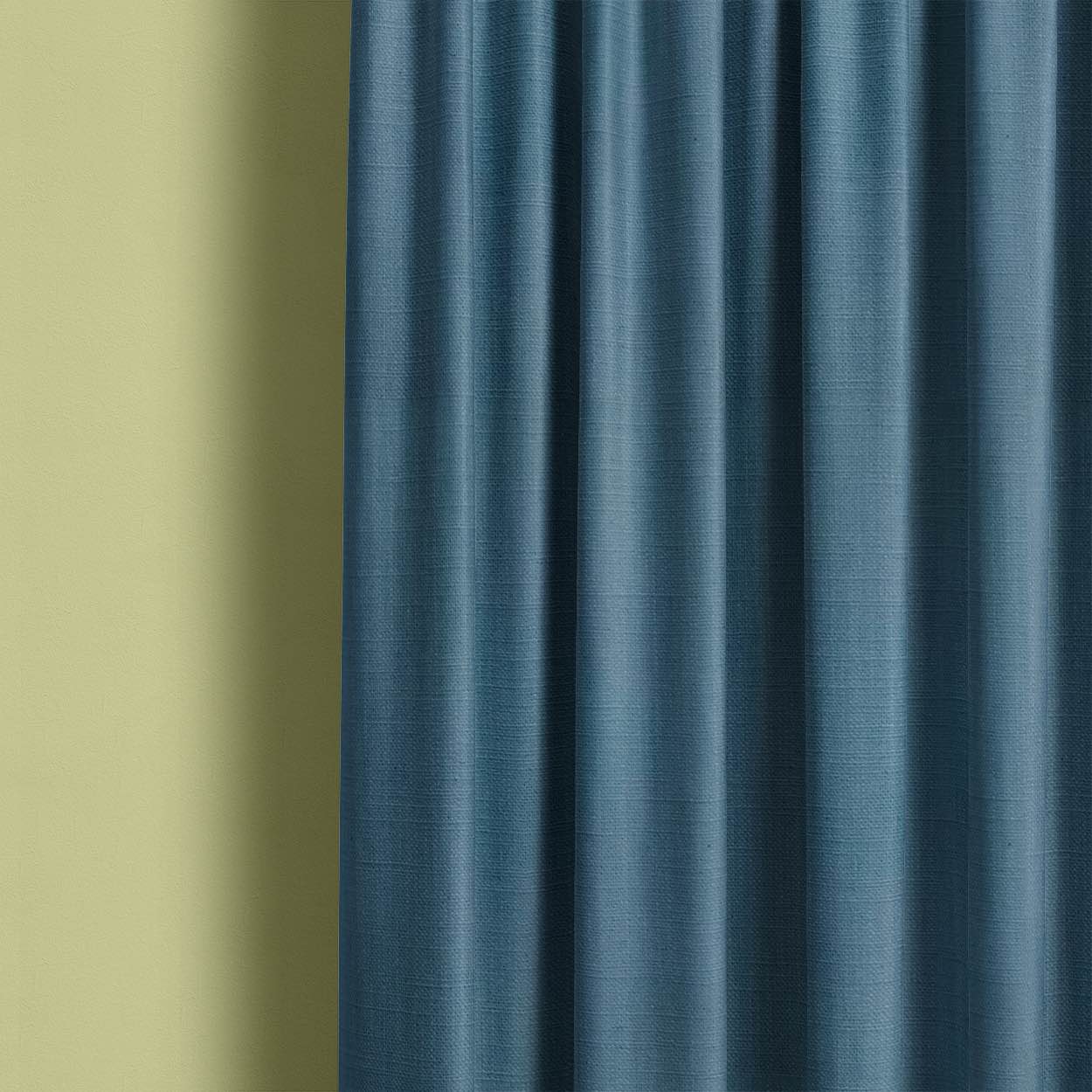 Panton Ocean Depths - Blue Plain Linen Curtain Fabric
