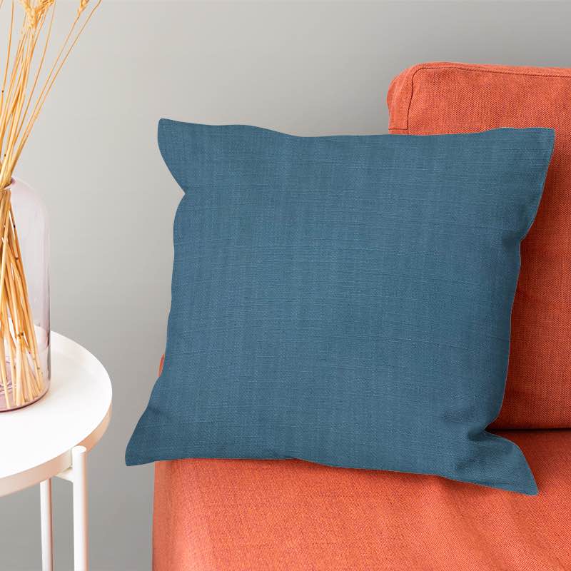 Panton Ocean Depths - Blue Plain Linen Cushion Upholstery Fabric