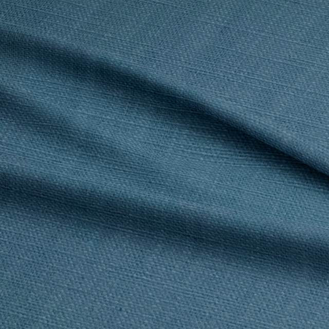 Panton Ocean Depths - Blue Plain Linen Curtain Upholstery Fabric UK