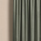 Panton Oil Green - Green Plain Linen Curtain Fabric