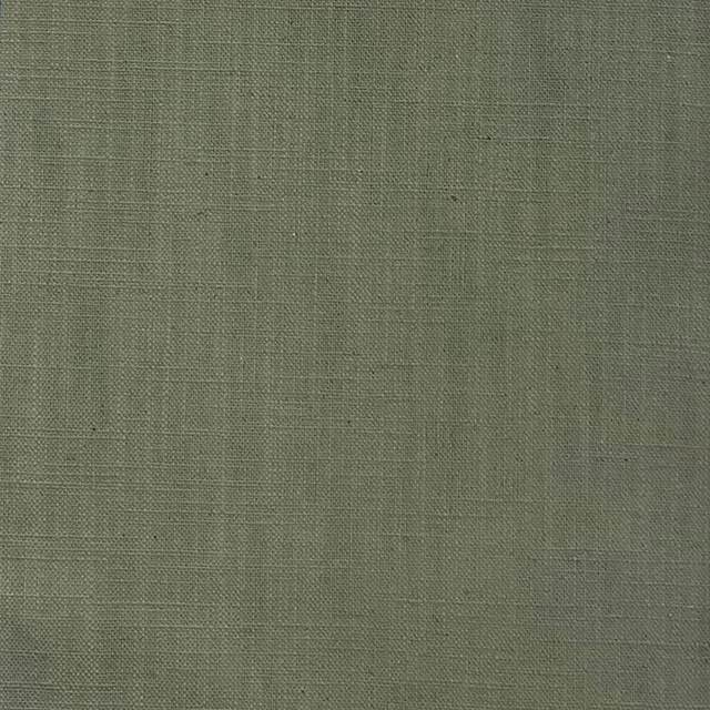 Panton Oil Green - Green Plain Linen Curtain Upholstery Fabric