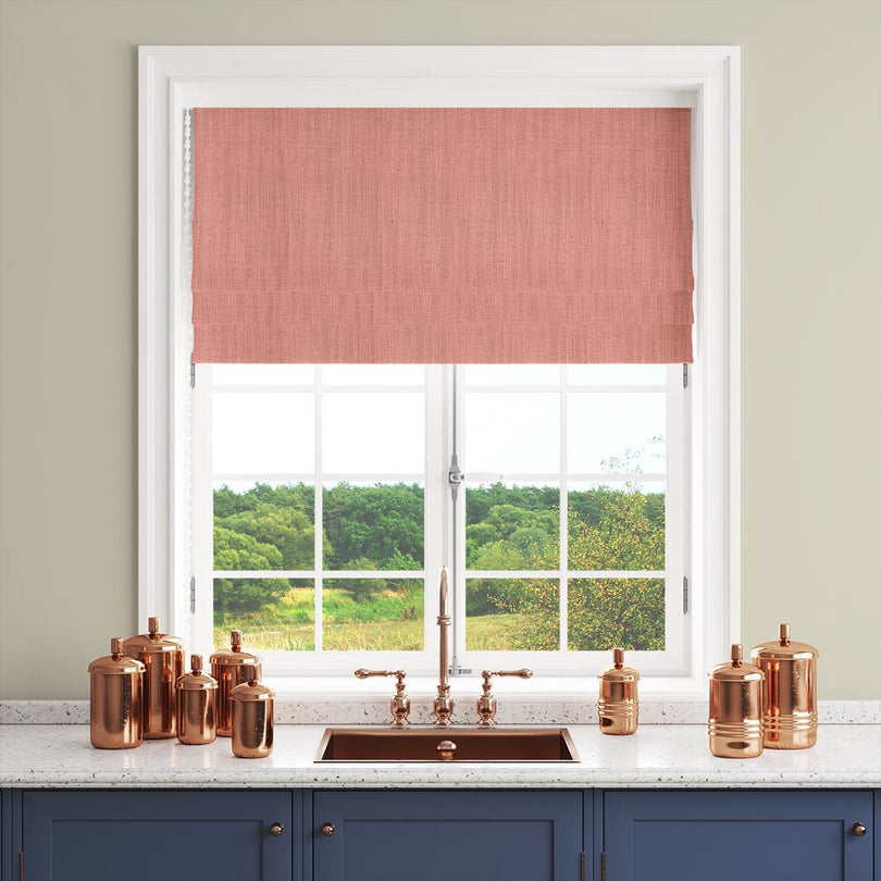 Panton Papaya Punch - Pink Plain Linen Curtain Blind Fabric