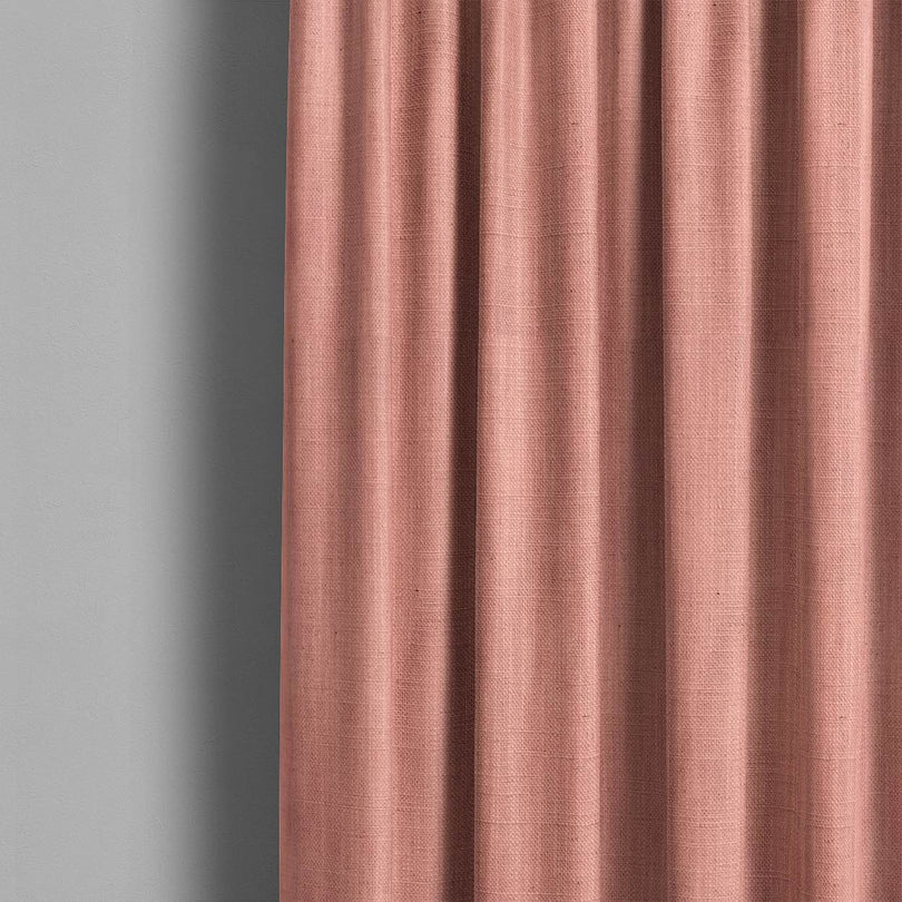 Panton Papaya Punch - Pink Plain Linen Curtain Fabric