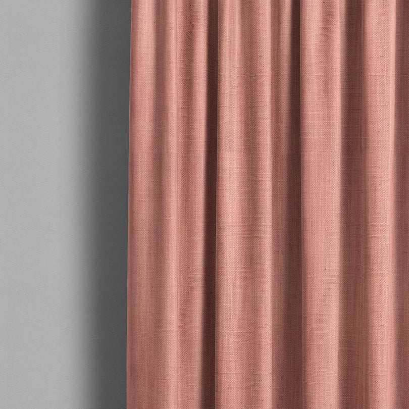 Panton Papaya Punch - Pink Plain Linen Curtain Fabric