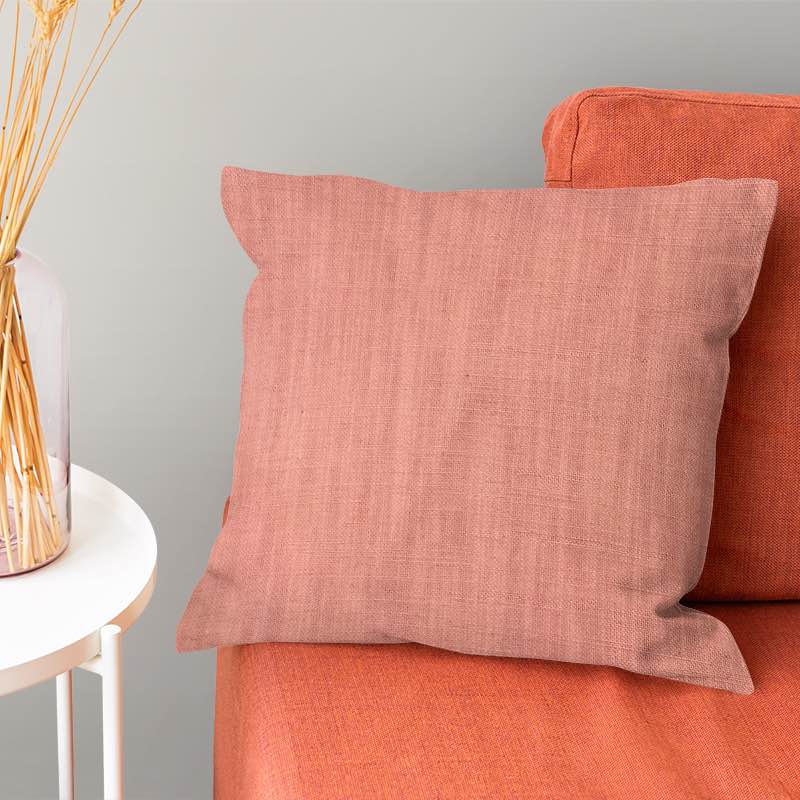 Panton Papaya Punch - Pink Plain Linen Cushion Upholstery Fabric