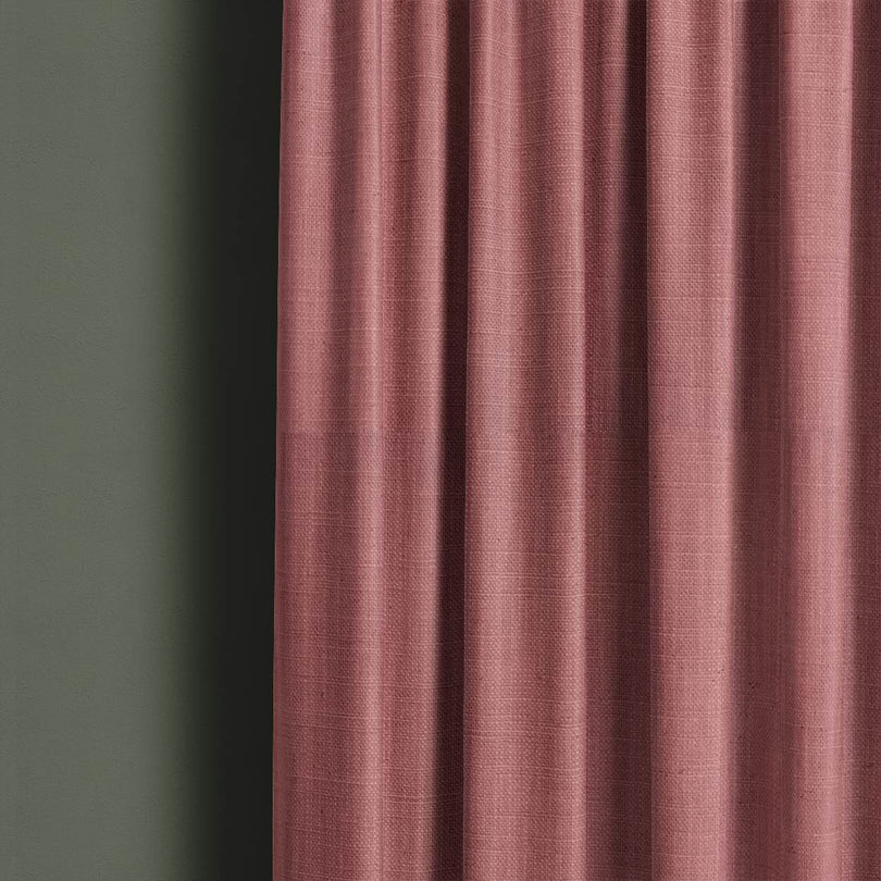 Panton Peach Blossom - Pink Plain Linen Curtain Fabric